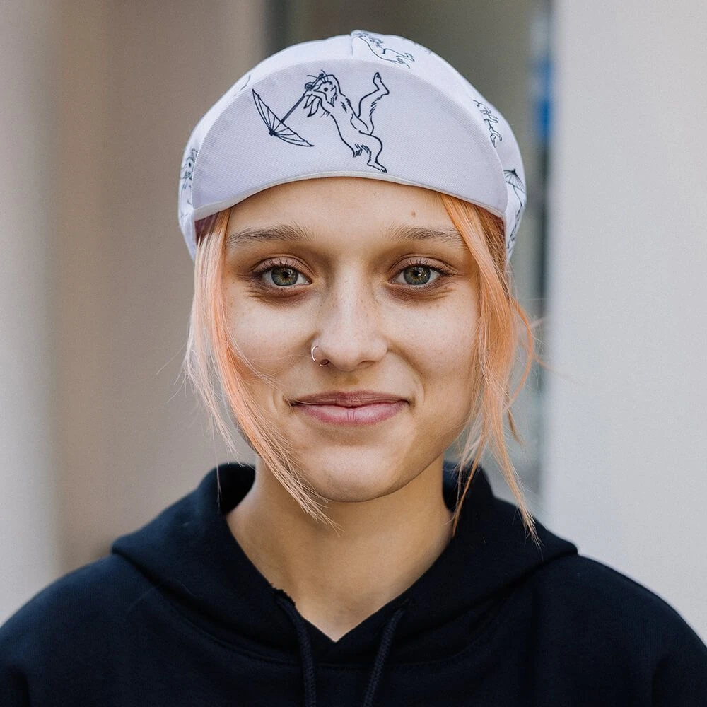 Велокепка it’s my!bike Беспокойные зайцы белая - фото 2