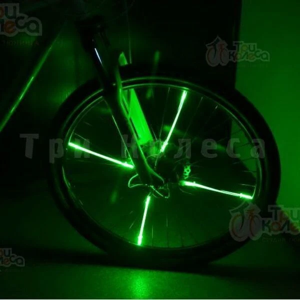 Подсветка на спицы Береза 4 ветви (разные цвета) - фото 2