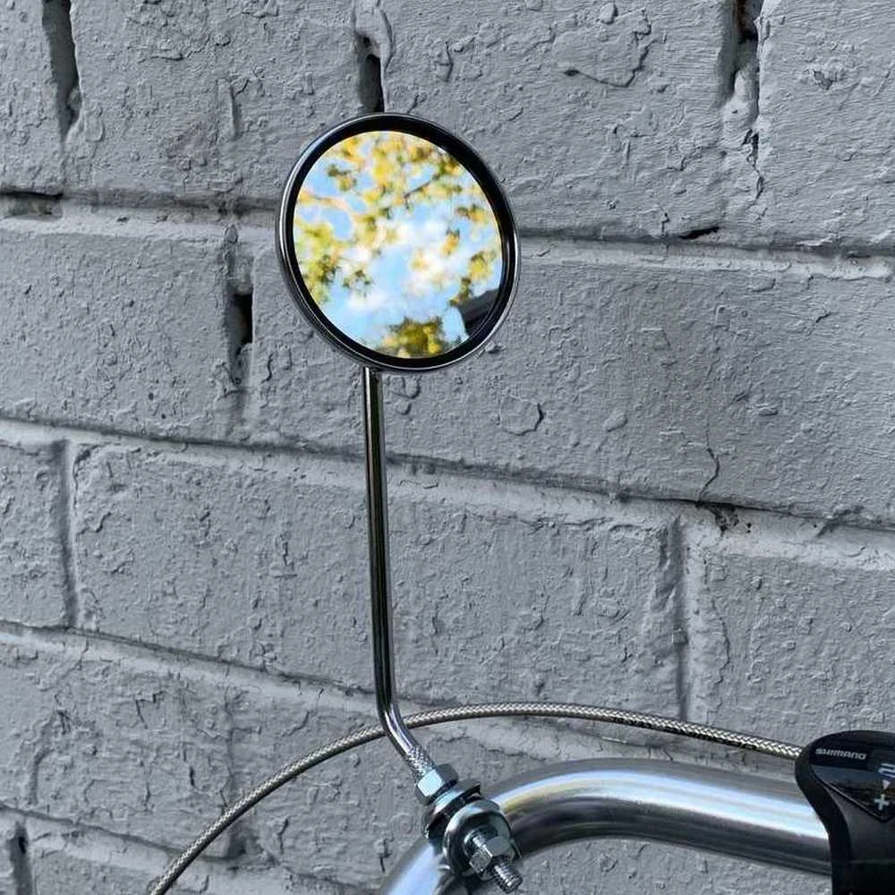 Зеркало заднего вида хромированное круглое - фото 1