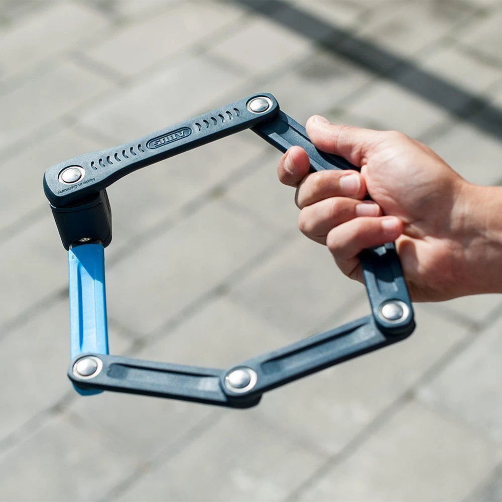 Складной велозамок ABUS Bordo Lite Mini 6055K/60см Movistar голубой - фото 2