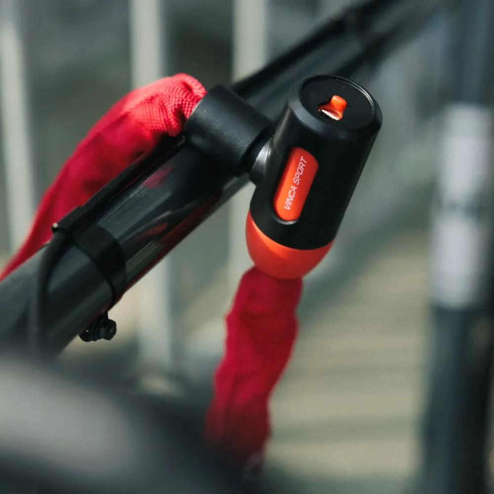 Замок-цепь для велосипеда 6х1000 мм красный Vinca - фото 4