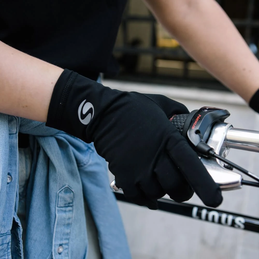 Велоперчатки легкие зимние черные (размер L) - фото 1