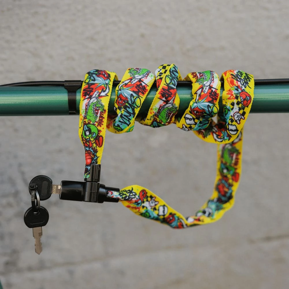 Замок-цепь для велосипеда 4х1200 мм с яркой оплеткой Vinca - фото 2