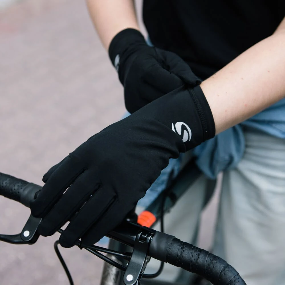 Велоперчатки легкие зимние черные (размер L) - фото 6