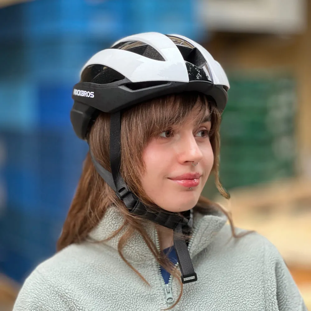 Велосипедный шлем ROCKBROS Lucien Buysse черно-белый L - фото 1