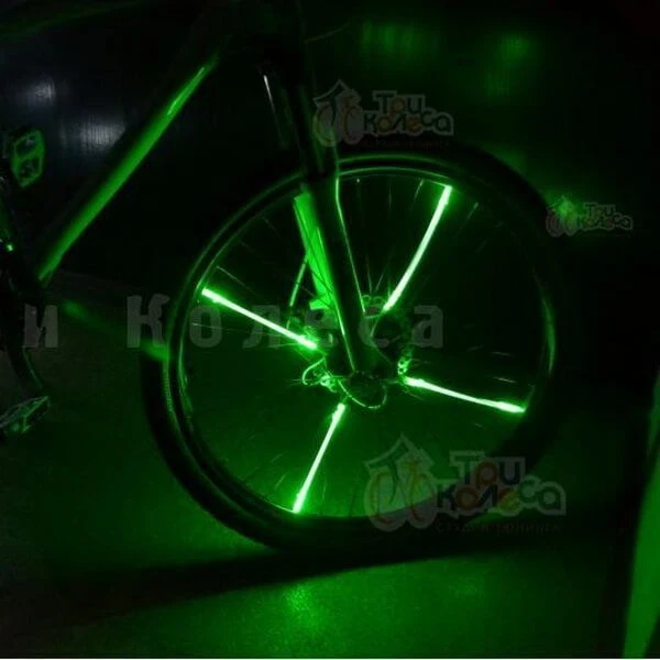 Подсветка на спицы Береза 4 ветви (разные цвета) - фото 3