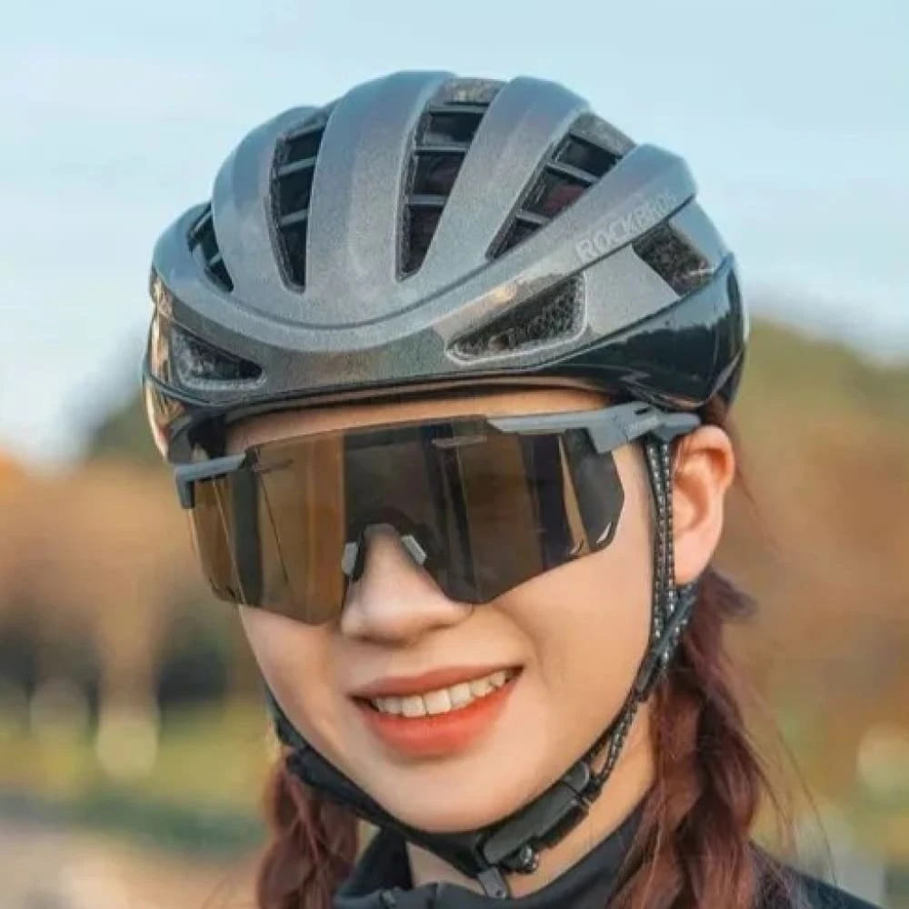 Велосипедный шлем облегченный каркасный ROCKBROS LK-11 черный M - фото 2