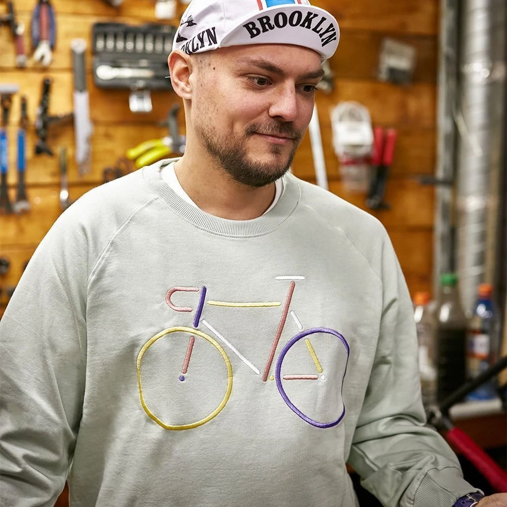 Свитшот Dedicated Malmoe Color Bike Mint мужской - фото 2