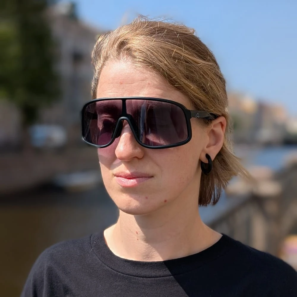 Очки фотохромные ROCKBROS в черной оправе ярко с большими черными линзами - фото 2