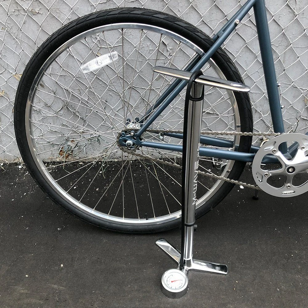 Напольный велосипедный насос M-Wave Air Flow хромированный - фото 5