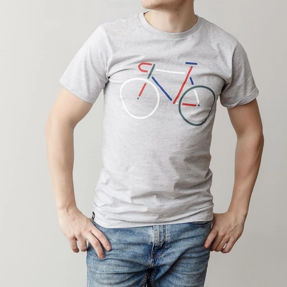 Футболка Dedicated Stockholm Color Bike Grey Melange - фото 1