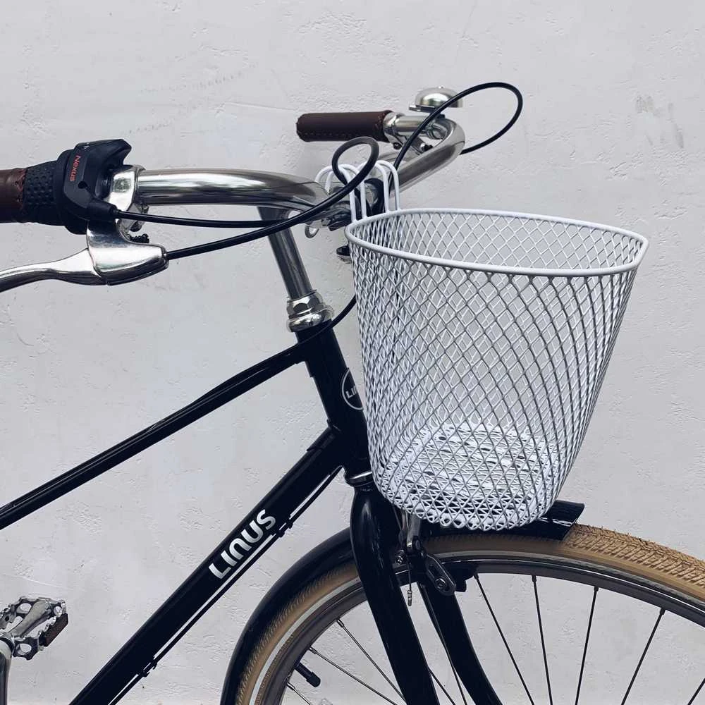Велосипедная металлическая корзина it's my!bike белая - фото 2