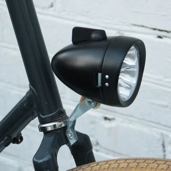 Металлическая ретро фара черная - фото 2