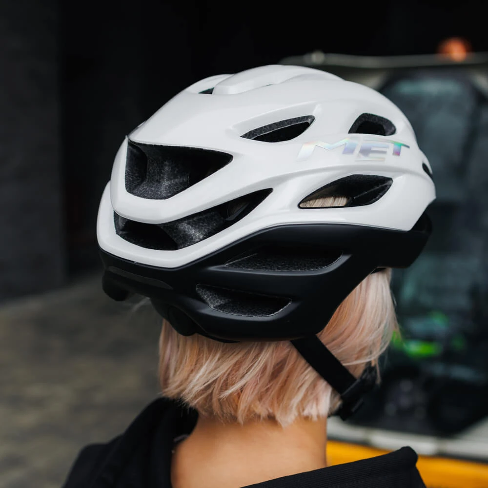 Велошлем MET Estro MIPS White Holographic L - фото 4