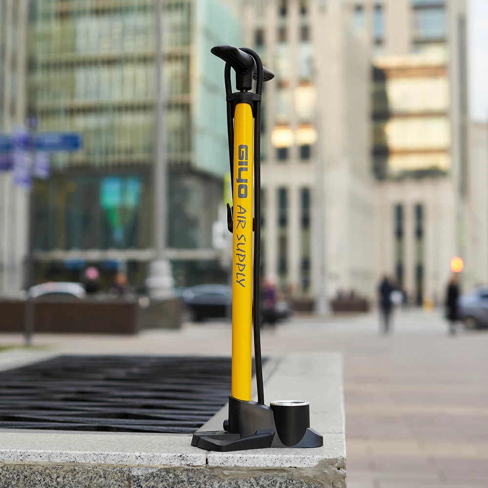 Напольный велосипедный насос Giyo GF-38P желтый - фото 1