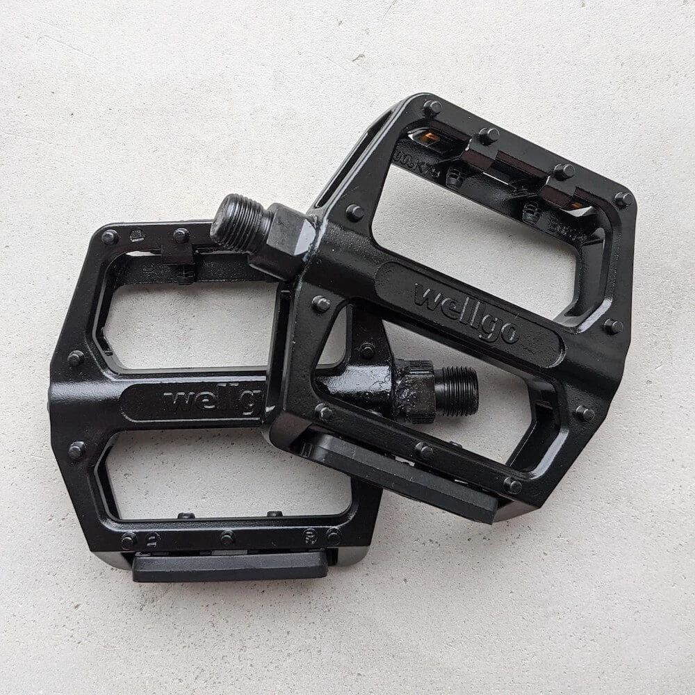 Педали широкие с отражателями Wellgo B087 черные - фото 1
