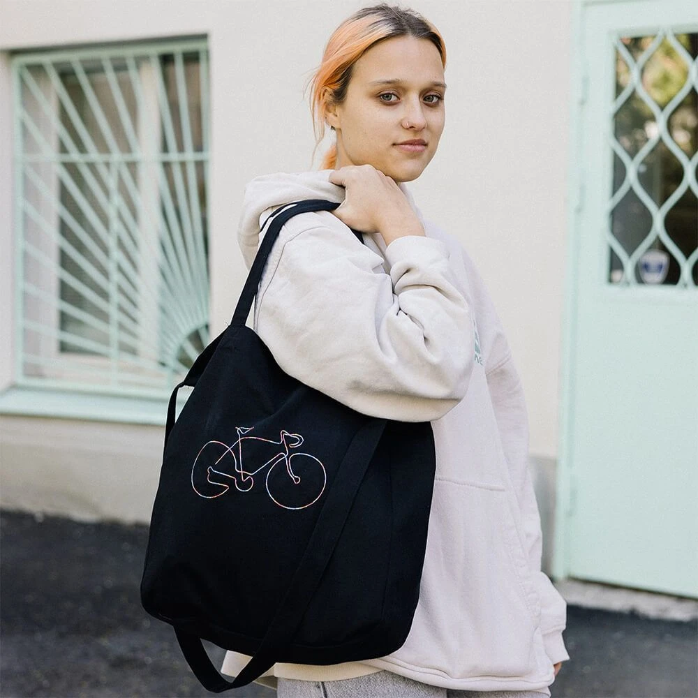 Шоппер it's my!bike с вышивкой цветной велосипед - фото 1