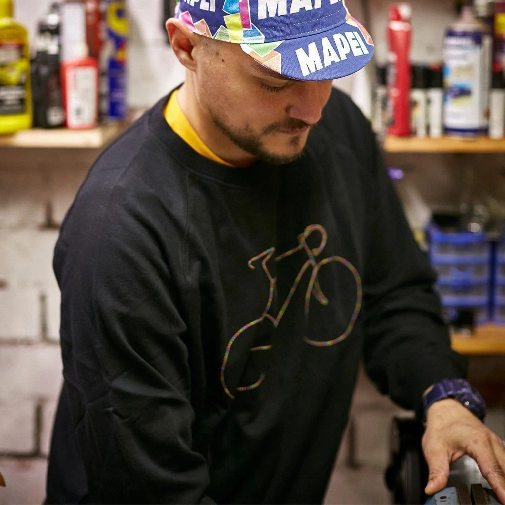 Свитшот Dedicated Malmoe Rainbow Bicycle Black мужской - фото 3