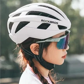 Велосипедный шлем облегченный каркасный ROCKBROS LK-11 белый L