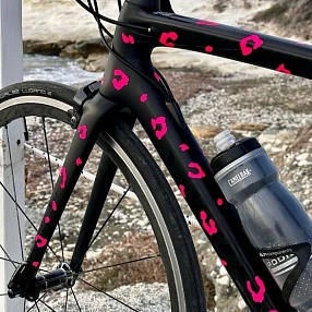 Светоотражающие наклейки it's my!bike сигнальный розовый леопард