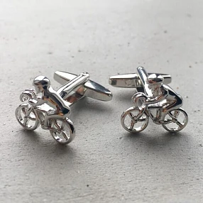 Запонки с велосипедистом