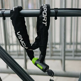 Замок-цепь для велосипеда  6х1000 мм черный Vinca