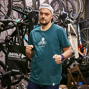 Футболка Iriedaily Cavy Bike Tee Dark Teal мужская