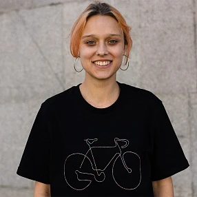 Футболка it's my!bike с вышивкой цветной велосипед