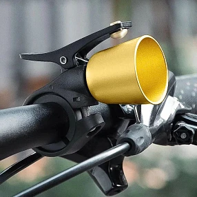 Звонок ROCKBROS латунного цвета ударный в виде рожка