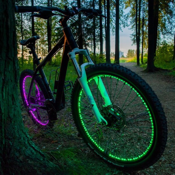 Красивая подсветка на колесо велосипеда — как сделать своими руками