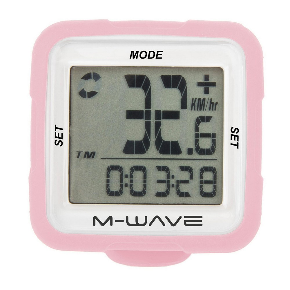 Беспроводной велокомпьютер M-WAVE 14 функций розовый - фото 1