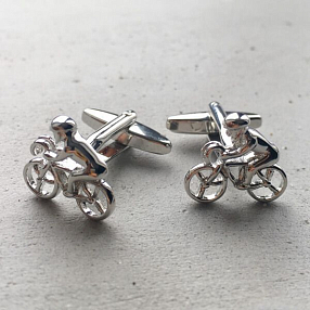 Запонки с велосипедистом