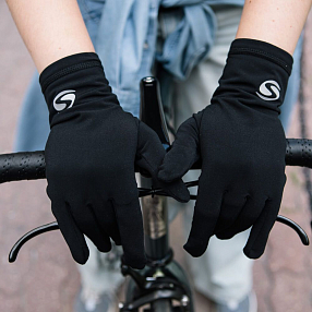 Велоперчатки легкие зимние черные (размер L)