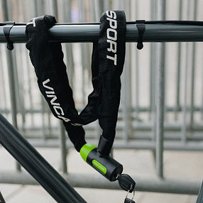 Замок-цепь для велосипеда  6х1000 мм черный Vinca