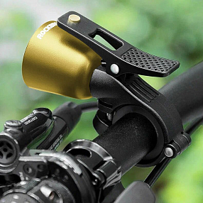 Звонок ROCKBROS латунного цвета ударный в виде рожка