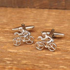 Запонки с велосипедистом