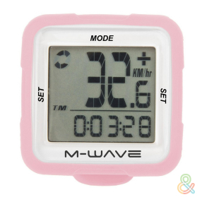Беспроводной велокомпьютер M-WAVE 14 функций розовый