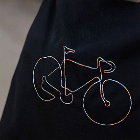 Шоппер it's my!bike с вышивкой цветной велосипед