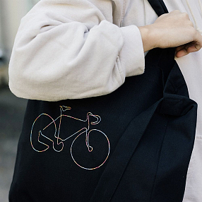 Шоппер it's my!bike с вышивкой цветной велосипед