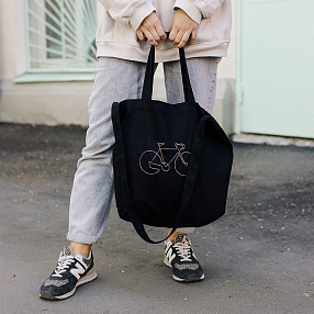 Шоппер it's my!bike с вышивкой цветной велосипед