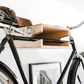 Полка для хранения велосипеда светло-коричневая