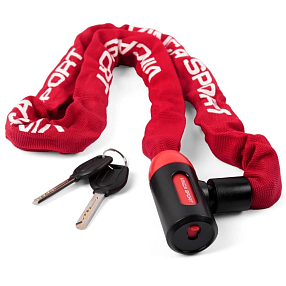 Замок-цепь для велосипеда 6х1000 мм красный Vinca